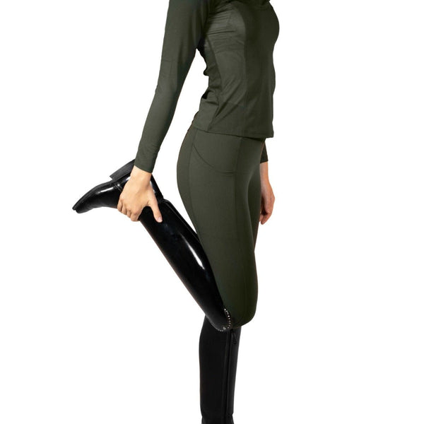 Royal Equestrian Full Grip ridebukser Olive