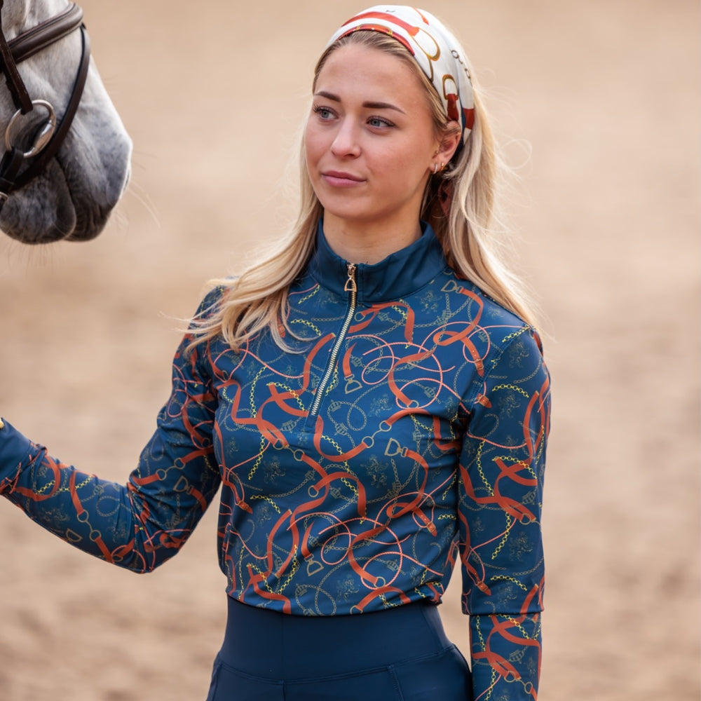 Royal Equestrian Ridetrøje Basislag Cavallo Sport UV-beskyttelse Navy