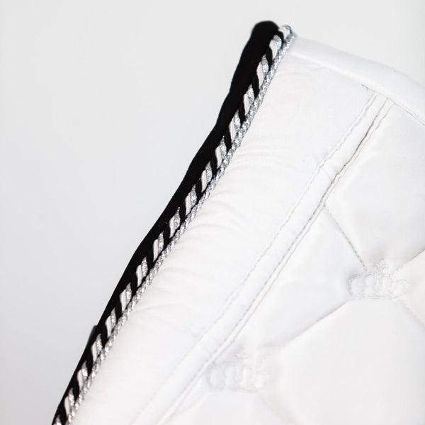 Royal Equestrian Jump Show sadelunderlag hvid sølv