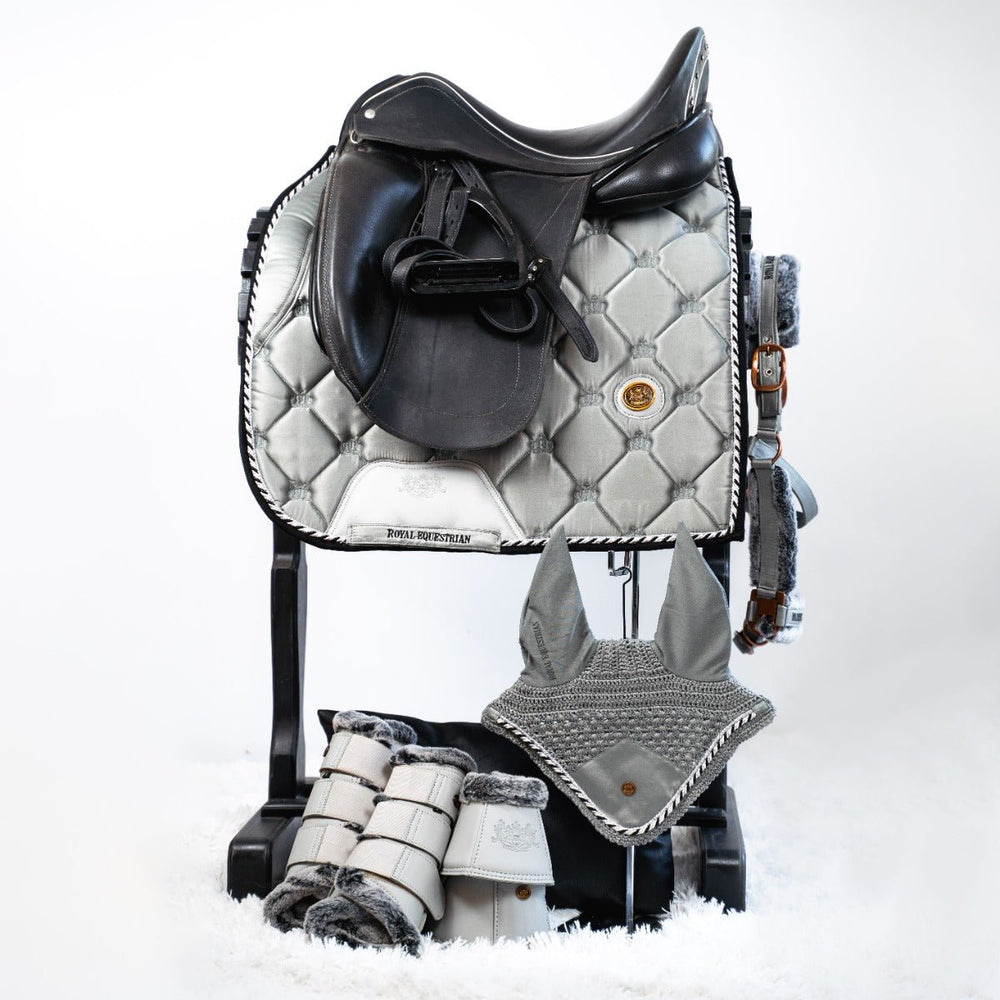 Royal Equestrian Dressurschabracke Silber Voll