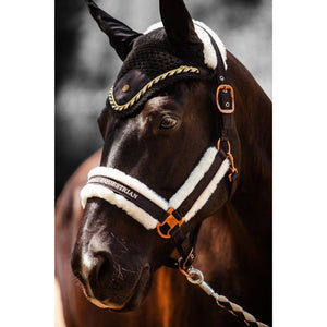 Royal Equestrian Premium Ohrenhaube Schwarz Silber Voll