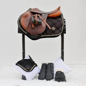 Royal Equestrian Jump Schabracke Schwarz Gold Voll
