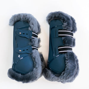 Royal Equestrian Stoßdämpfende Sehnenstiefel aus Schaffell, Royalblau