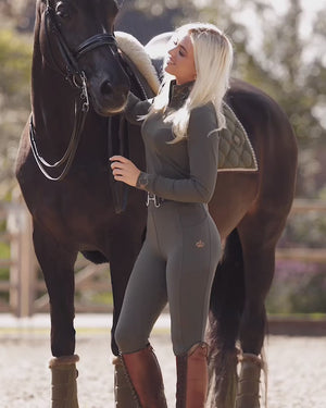 Royal Equestrian Lepouvoir Crystal Pro Reit-Basisschicht Olive