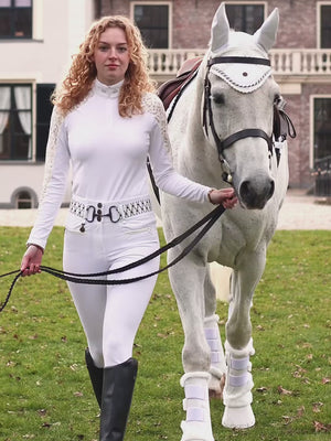 Königliche Reithose mit Vollbesatz und hoher Taille Cecile