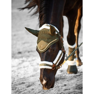 Royal Equestrian Premium Ohrenhaube Olive Voll