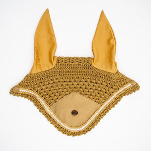 Royal Equestrian Premium Ear Bonnet Rhinestone Champagne Full