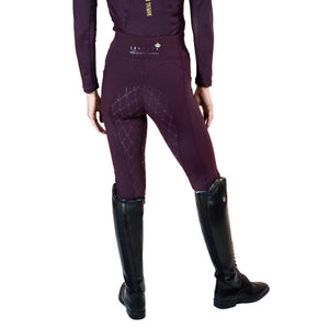Royal Equestrian Full Grip Riding Tights Burgundy