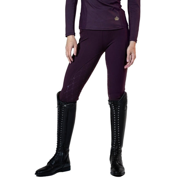 Royal Equestrian Full Grip Riding Tights Burgundy