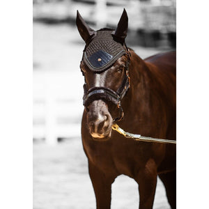 Royal Equestrian Fur Halter Croco Black Full