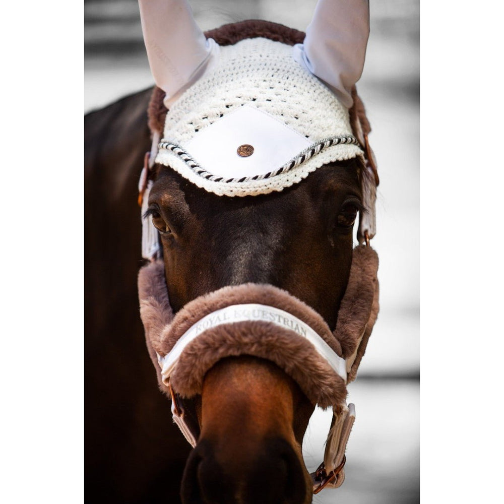 Royal Equestrian Fur Halter White Full