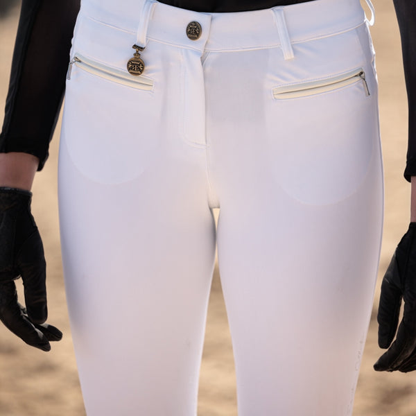 Pantalones ecuestres reales de compresión Cecile blancos