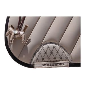 Manta de montar Royal Equestrian Regalia di Roma Jump Saddle Pad Sand Full