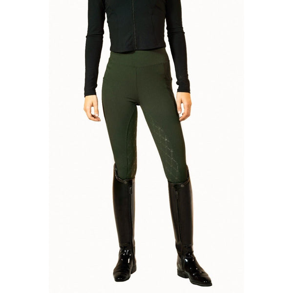 Mallas de equitación Royal Equestrian Full Grip color oliva