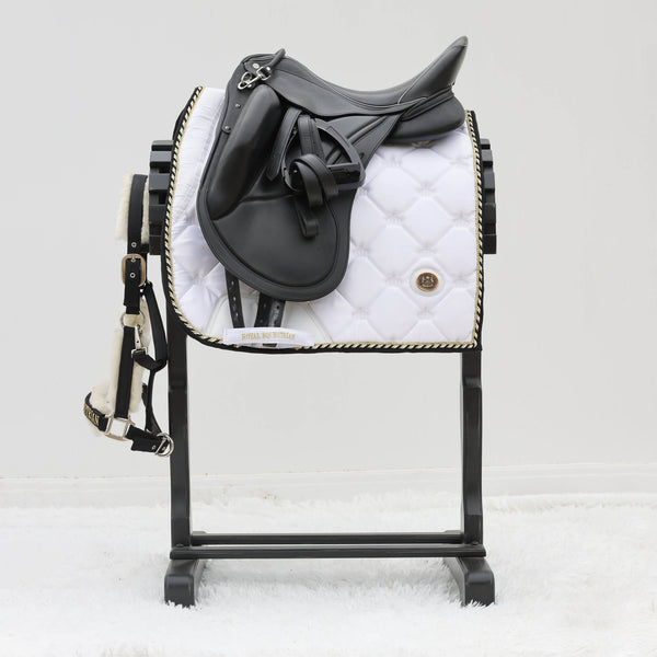 Tapis de selle de dressage Royal Equestrian Or Blanc Complet