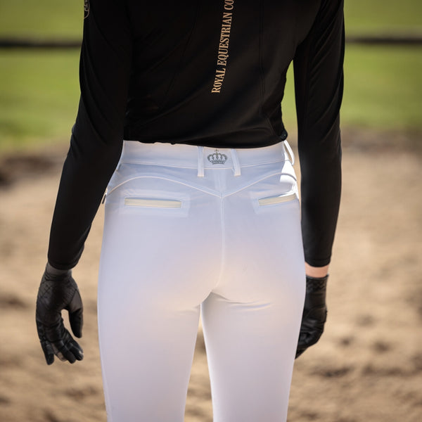 Culotte d'équitation royale à genoux Compression Cecile Blanche
