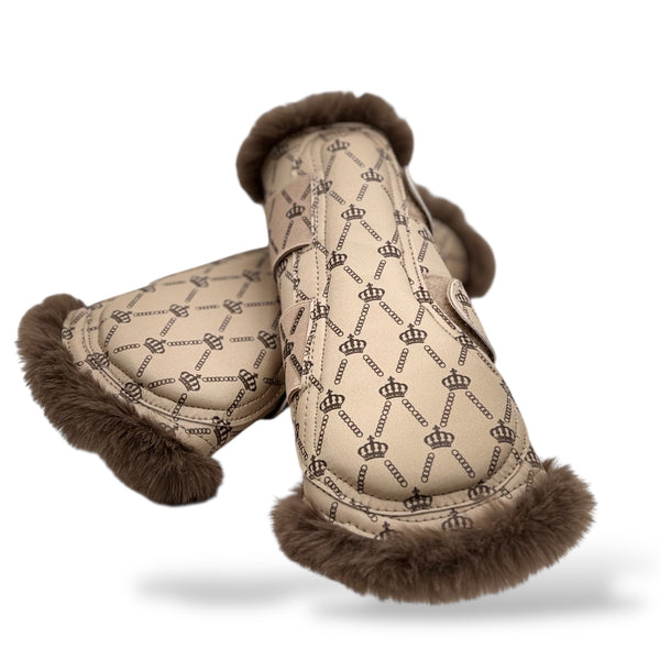 Royal Equestrian Lined Signature Regalia di Roma Brushing Boots Sand