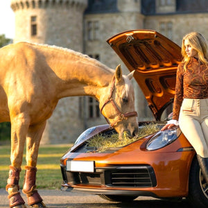 Bottes d'équitation en maille royale pour le brossage des chevaux, couleur cuivre, très tendance