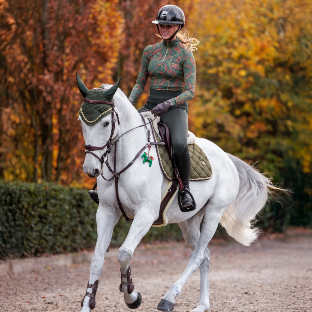 Royal Equestrian Base Layer Cavallo Le Pouvoir Sport Uv Protection Top Equitazione Olive