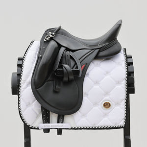 Royal Equestrian Dressage Pad Sella Bianco Argento Completo