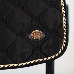 Royal Equestrian Springen Zadeldek Zwart Goud Vol