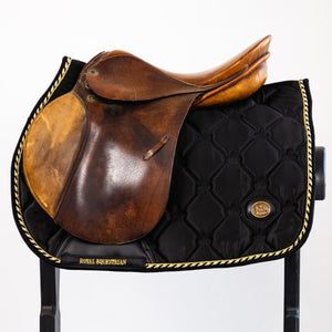 Royal Equestrian Springen Zadeldek Zwart Goud Vol