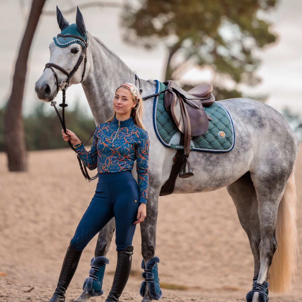 Royal Equestrian Rijtop Basislaag Cavallo Sport UV-bescherming Navy