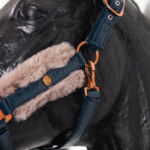 Royal Equestrian Bont Halster Croco Navy Volledig