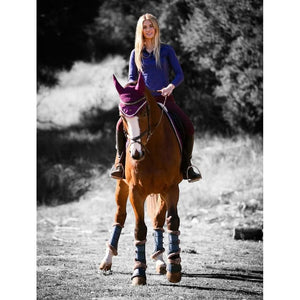 Royal Equestrian Premium ørehette lilla marineblå hel