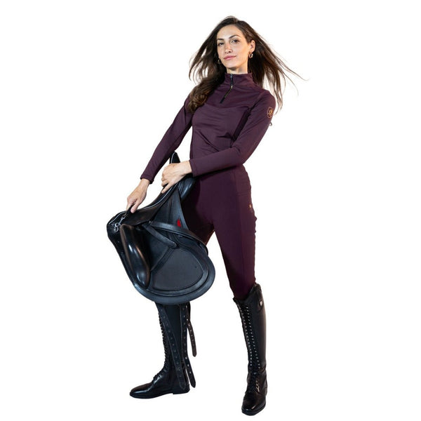 Royal Equestrian Full Grip ridebukser Burgunder