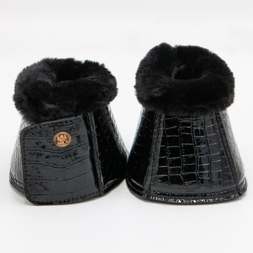 Royal Equestrian Premium Bell Boots Crocodile Black