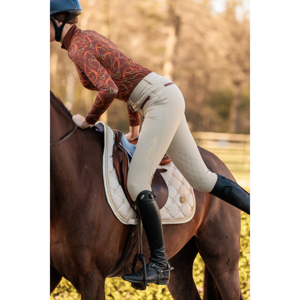 Royal Equestrian Cecile kompresyjne bryczesy do kolan beżowe