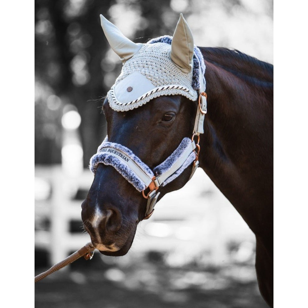 Royal Equestrian z ekologicznym futerkiem kantar Silver Full