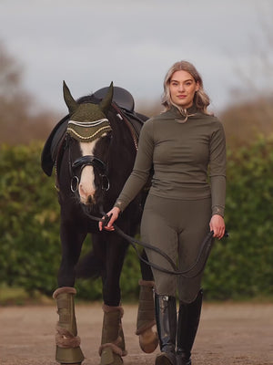 Królewska odzież jeździecka Lepouvoir Crystal Pro Riding Baselayer Olive