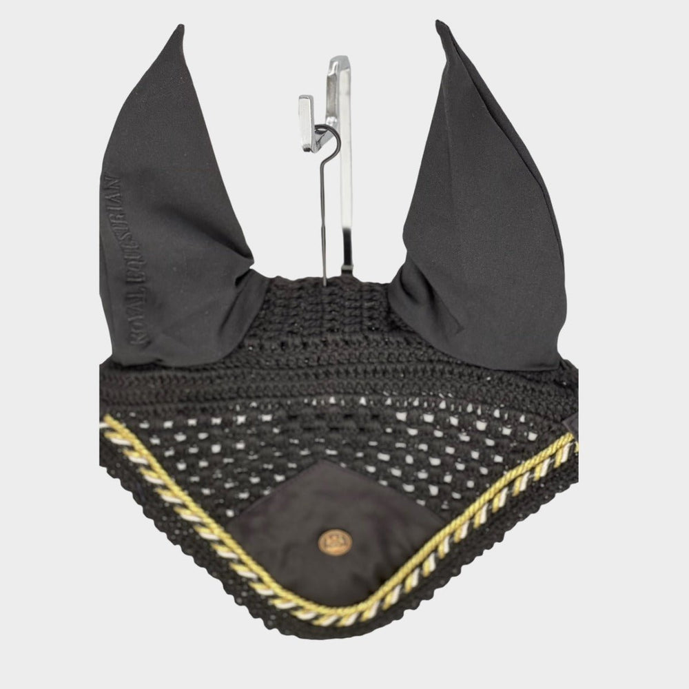 Royal Equestrian Premium öronmössa svart guld hel