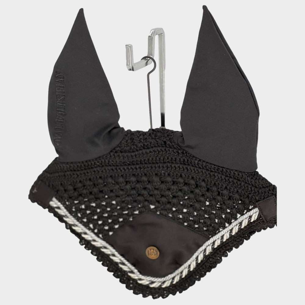 Royal Equestrian Premium öronmössa svart silver hel