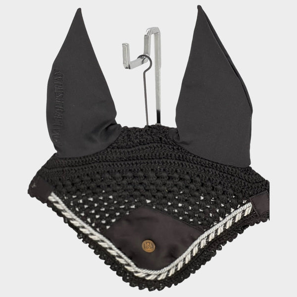 Royal Equestrian Premium öronmössa svart silver hel