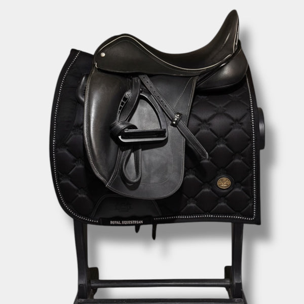 Royal Equestrian sadelunderlägg för dressyr, svarta kristaller