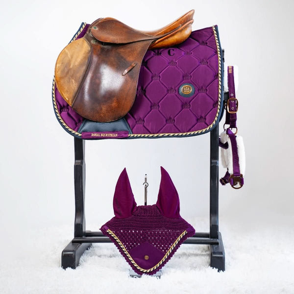 Royal Equestrian Jump Sadelunderlägg Lila Marinblå Full